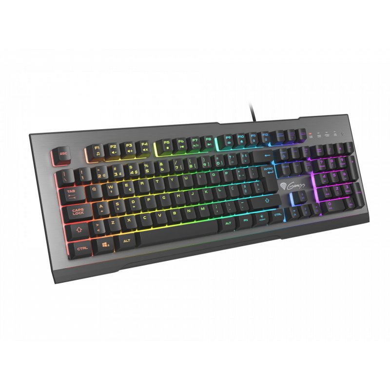 GENESIS Rhod 500 RGB keyboard USB QWERTY Portuguese Black, Silver