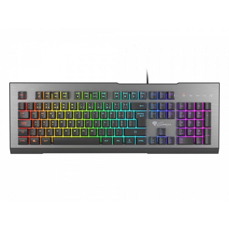 GENESIS Rhod 500 RGB keyboard USB QWERTY Portuguese Black, Silver