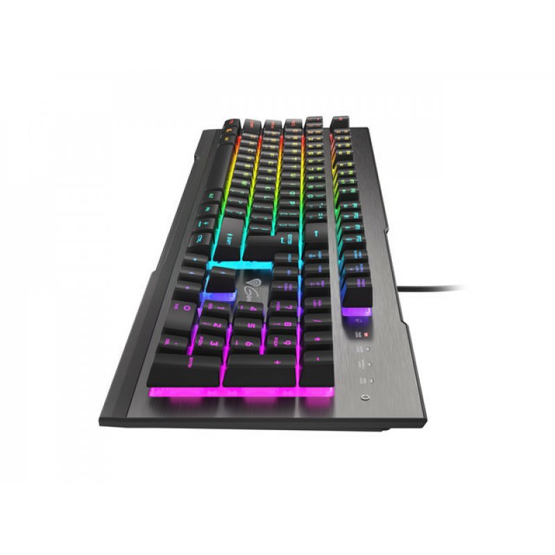 GENESIS Rhod 500 RGB clavier USB QWERTY Portuguais Noir, Argent