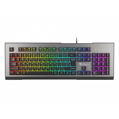 GENESIS Rhod 500 RGB keyboard USB QWERTY US English Black, Silver