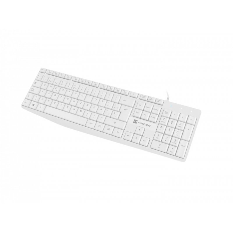 NATEC NKL-1949 clavier USB QWERTY Espagnole Blanc