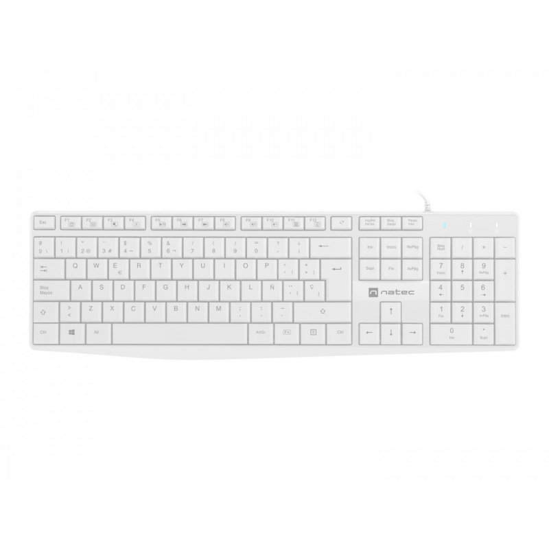 NATEC NKL-1949 clavier USB QWERTY Espagnole Blanc