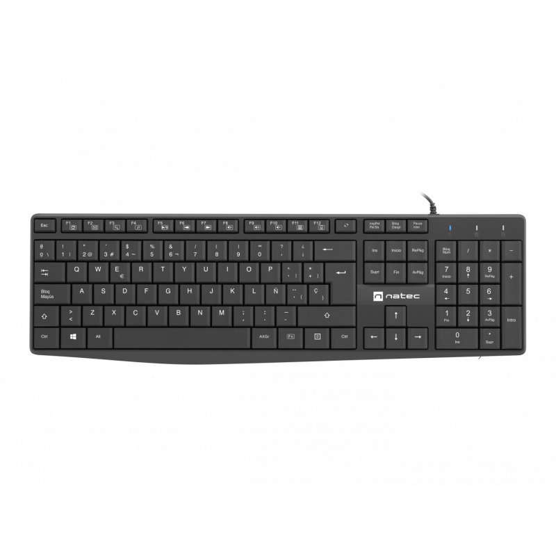 NATEC NKL-1948 clavier USB QWERTY Espagnole Noir