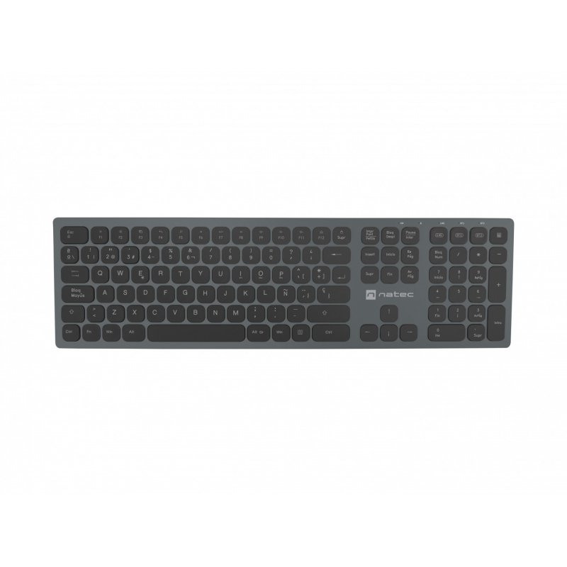 NATEC NKL-1830 clavier RF sans fil Bluetooth QWERTY Espagnole Noir, Gris
