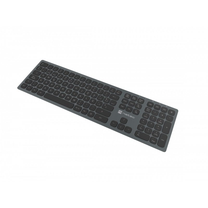 TECLADO WIRELESS NATEC DOLPHIN SLIM SWITCH X-SCISSOR BT5.0 BT3.0 2.4GHz ALUMINIO