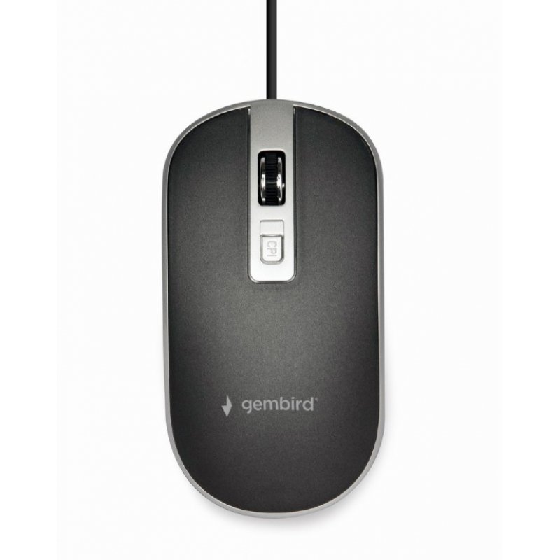 RATON GEMBIRD WIRED OPTICAL MOUSE USB BLACK SILVER