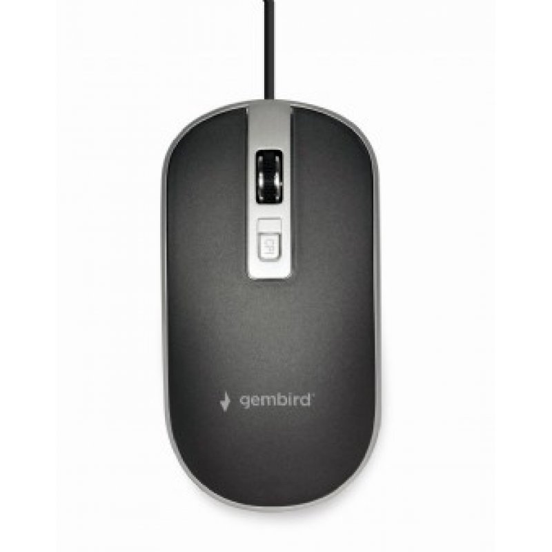 RATON GEMBIRD WIRED OPTICAL MOUSE USB BLACK SILVER