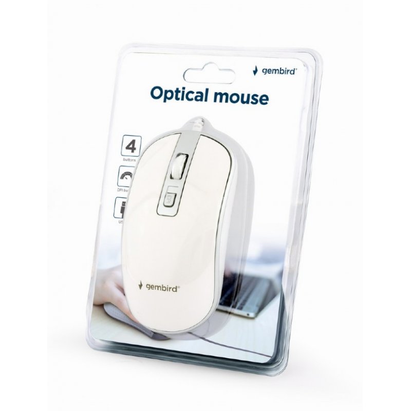 Gembird MUS-4B-06-WS mouse Ambidextrous USB Type-A Optical 1200 DPI