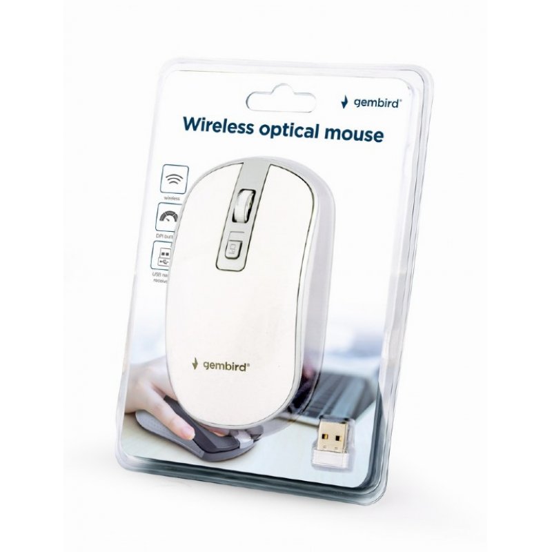 Gembird MUSW-4B-06-WS mouse Ambidextrous RF Wireless Optical 1600 DPI