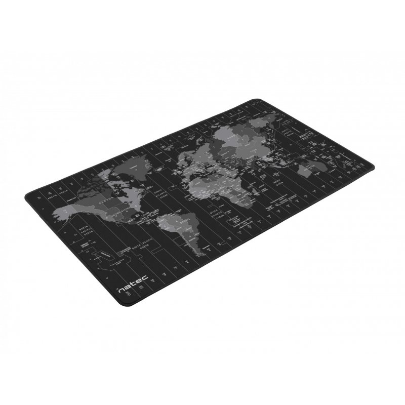 NATEC Time Zone Map Maxi Noir, Gris