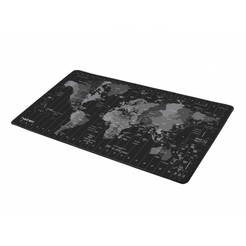 NATEC Time Zone Map Maxi Noir, Gris