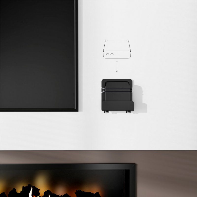 SOPORTE UNIVERSAL DE PARED AISENS PARA MINI PC ROUTER NEGRO