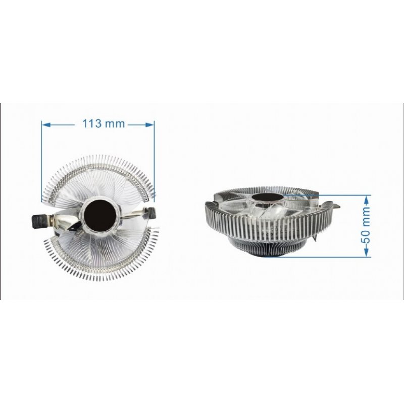 Gembird CPU-HURACAN-X40 système de refroidissement d’ordinateur Processeur Refroidisseur d'air 9 cm Transparent