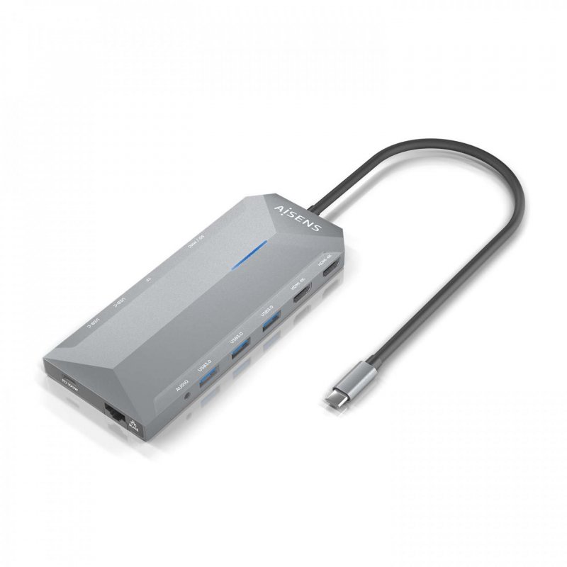 AISENS ASUC-12P005-GR station d'accueil Avec fil USB 3.2 Gen 1 (3.1 Gen 1) Type-C Gris