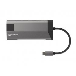 ADAPTADOR NATEC FOWLER PLUS USB-C-3XUSB 3.0,HDMI 4K,USB-C PD,RJ45,SD,MSD