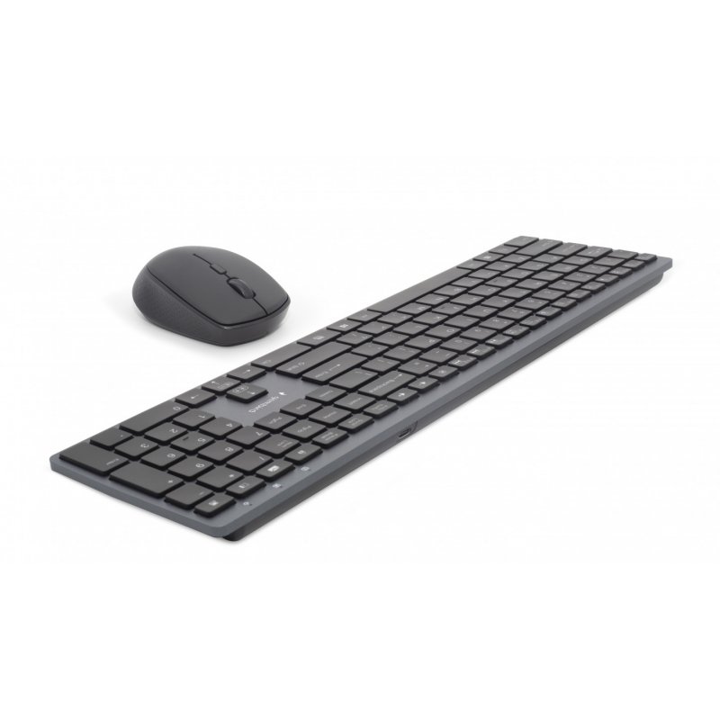 Gembird KBS-ECLIPSE-M500-PT clavier Souris incluse RF sans fil QWERTY Portuguais Gris