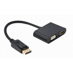 DISPLAY GEMBIRD PORT MACHO A HDMI HEMBRA CABLE ADAPTADOR VGA HEMBRA NEGRO
