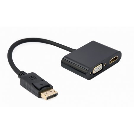 DISPLAY GEMBIRD PORT MACHO A HDMI HEMBRA CABLE ADAPTADOR VGA HEMBRA NEGRO