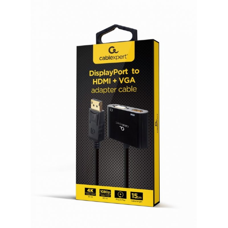 DISPLAY GEMBIRD PORT MACHO A HDMI HEMBRA CABLE ADAPTADOR VGA HEMBRA NEGRO