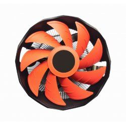 Gembird CPU-HURACAN-X30 système de refroidissement d’ordinateur Processeur Refroidisseur d'air 12 cm Noir, Orange