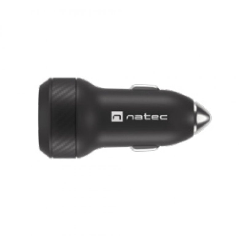 CARGADOR COCHE NATEC CONEY 1XUSB, 1XUSB-C QC3.0, PD 3.0 48W NEGRO