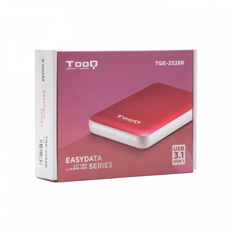 TooQ TQE-2528R Boîtier de disques de stockage Enceinte ssd Rouge 2.5"