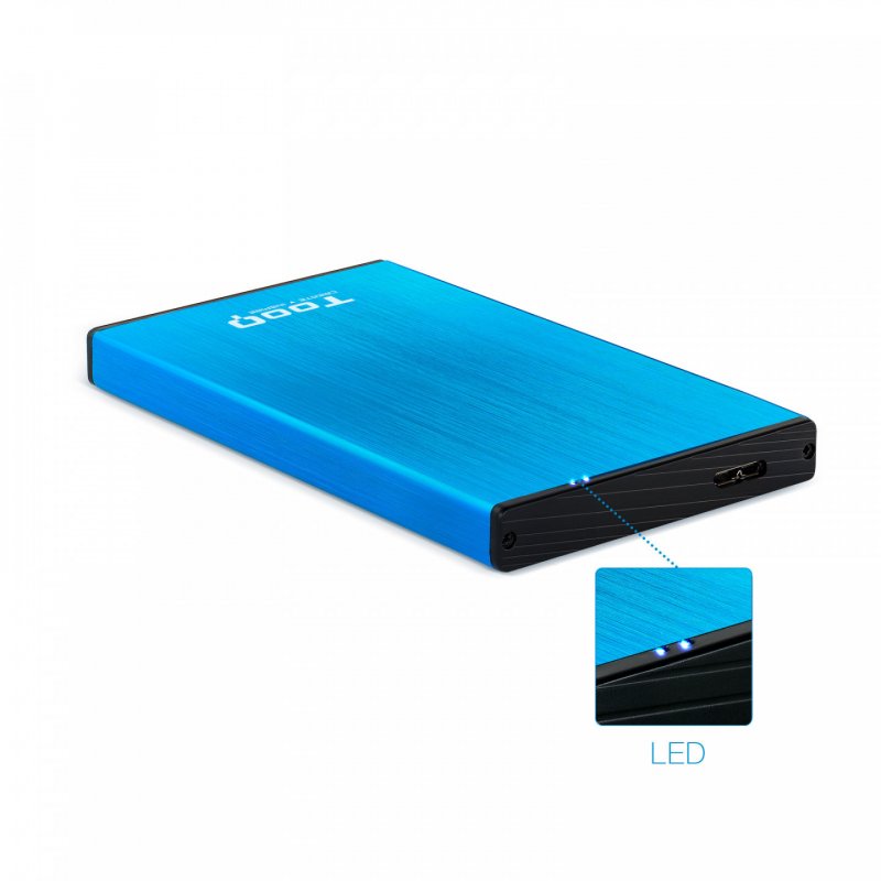 TooQ TQE-2527BL storage drive enclosure HDD enclosure Black, Blue 2.5"