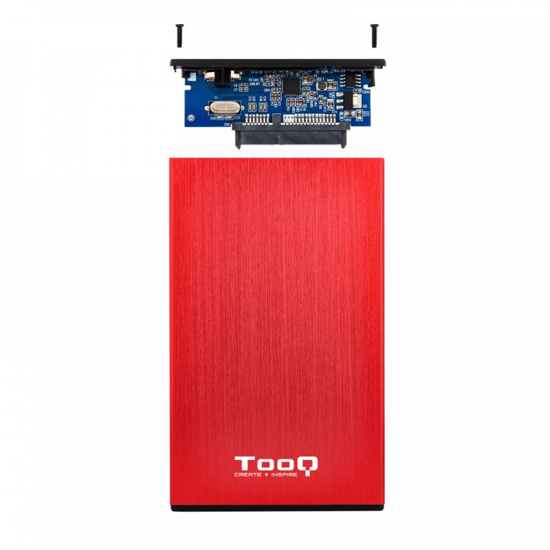CAJA EXTERNA TOOQ TQE-2527R 2,5" 9,5 MM SATA USB 3.0/3.1 ROJO