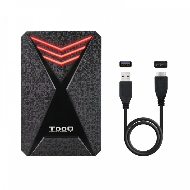 TooQ TQE-2550RGB storage drive enclosure HDD/SSD enclosure Black 2.5"
