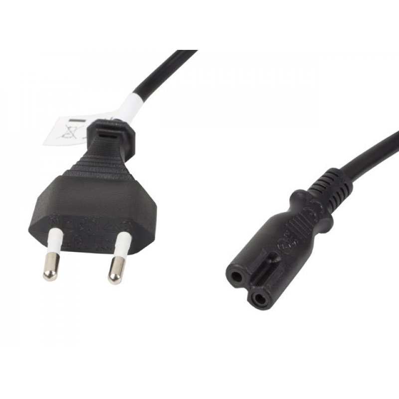 Lanberg CA-C7CA-11CC-0030-BK power cable Black 3 m CEE7/16 C7 coupler