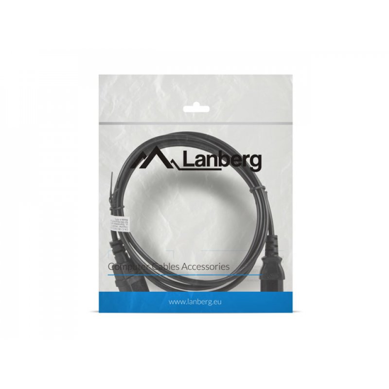 CABLE ALARGADOR LANBERG ALIMENTACION CPU IEC320 C13 H/IEC320 C14 M 1.8M