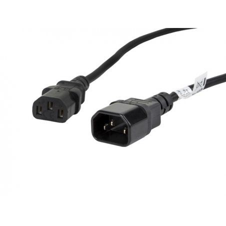 Lanberg CA-C13E-11CC-0018-BK power cable Black 1.8 m C13 coupler C14 coupler