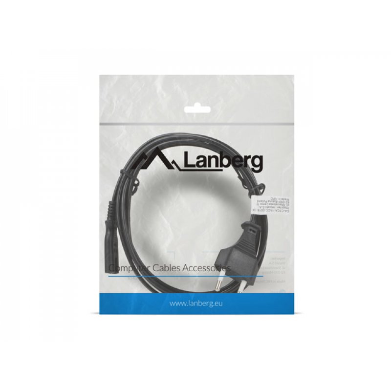 Lanberg CA-C7CA-11CC-0018-BK power cable Black 1.8 m C7 coupler CEE7/16