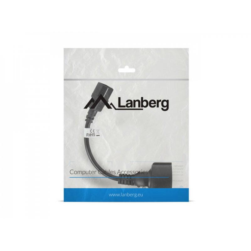CABLE LANBERG ADAPTADOR IEC 320 C14/SCHUKO CEE7 HEMBRA 20CM