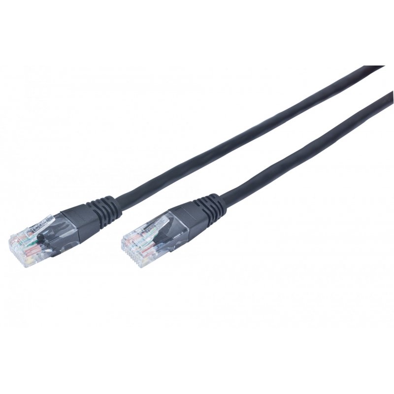 Gembird Patch Cord Cat.5e UTP 0.25m networking cable Black Cat5e U/UTP (UTP)