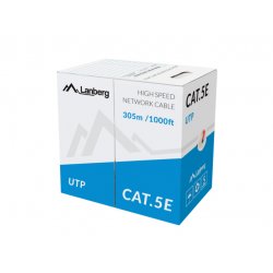 BOBINA CAT.5E LANBERG UTP 305M SOLID CCA ROJO