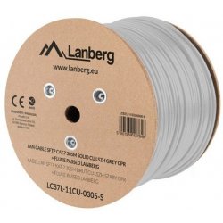 BOBINA CAT.7 LANBERG SFTP 305M SOLID CU LSZH CPR FLUKE PASSED GRIS