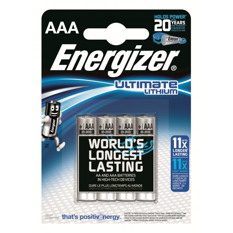 ENERGIZER ULTIMATE LITHIUM AAA L92 LR03 1,5V *4
