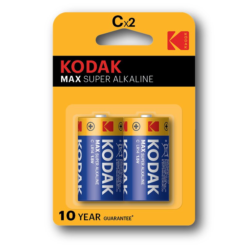 KODAK - MAX ALKALINE BATTERY C LR14 2 UNIT