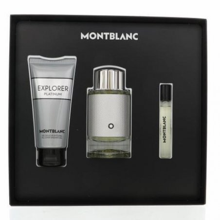 Mont Blanc Explorer Platinum 3 Piece Gift Set 3.3oz Eau de
