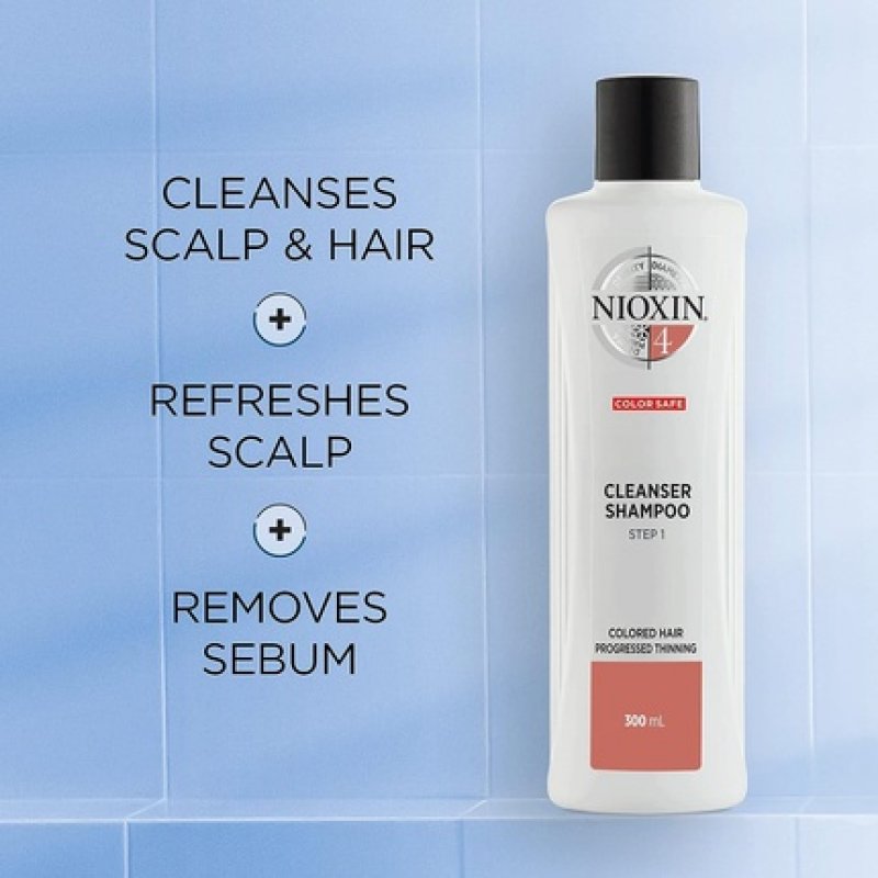 Nioxin 3-Part System 4 Colored Hair with Progressed Thinning Hair Treatment Scalp Therapy Hair Thickening Treatment