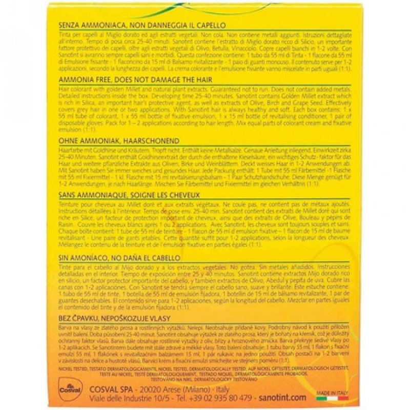 Sanotint Light Hair Dye 75 Golden Chestnut Without Ammonia 125ml