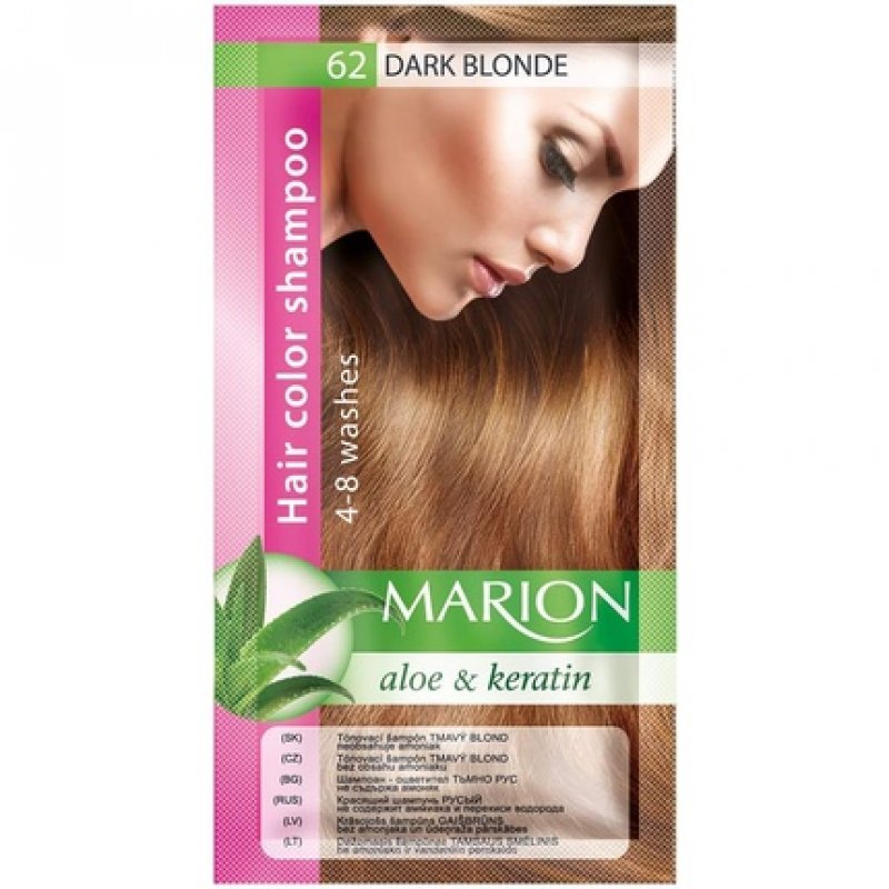 Marion Hair Dye Shampoo with Aloe and Keratin 62 Dark Blonde