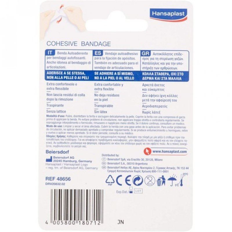Hansaplast Self-Adhesive Fixation Bandage Blue 4m x 6cm