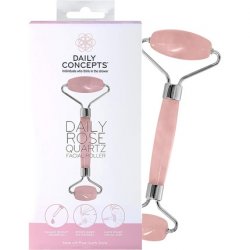 Daily Concepts Daily Rose Quartz Facial Roller Helps Flush Lymphatic System Increase Circulation Reduce Puffiness and