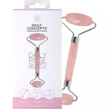 Daily Concepts Daily Rose Quartz Facial Roller Helps Flush Lymphatic System Increase Circulation Reduce Puffiness and