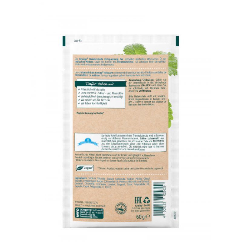 Kneipp 91171 bath salt 60 g Melissa Bath crystals