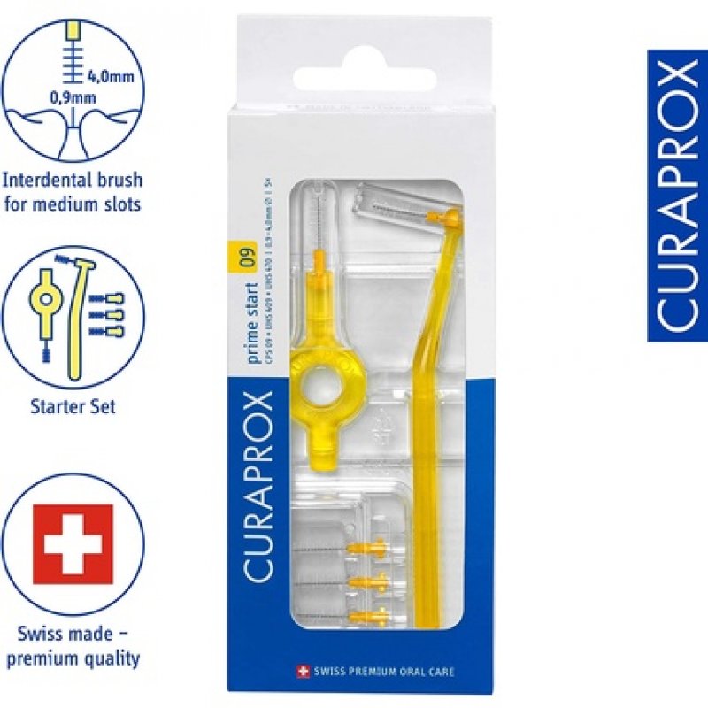Curaprox CPS 09 Prime Start Interdental Brush Kit Yellow 14 Count
