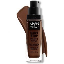 NYX Professional Makeup Can't Stop Won't Stop Full Coverage Foundation Vegan Formula Matte Finish 22.5 Warm Walnut