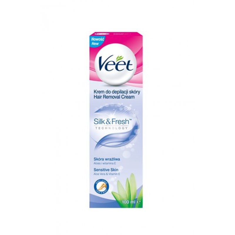Veet Hair Removal Cream for Sensitive Skin with Silk & Fresh Technology 100ml